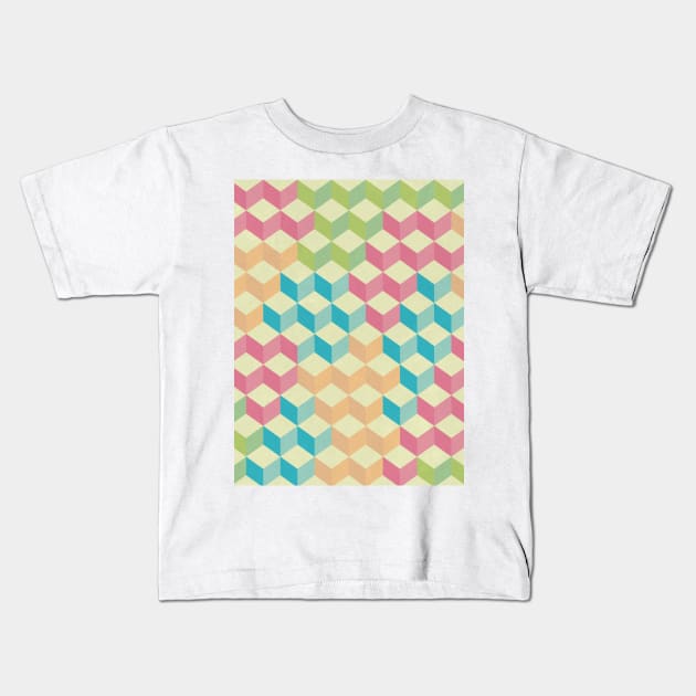 Sugar Cubes Geometric Pattern Kids T-Shirt by Tobe_Fonseca